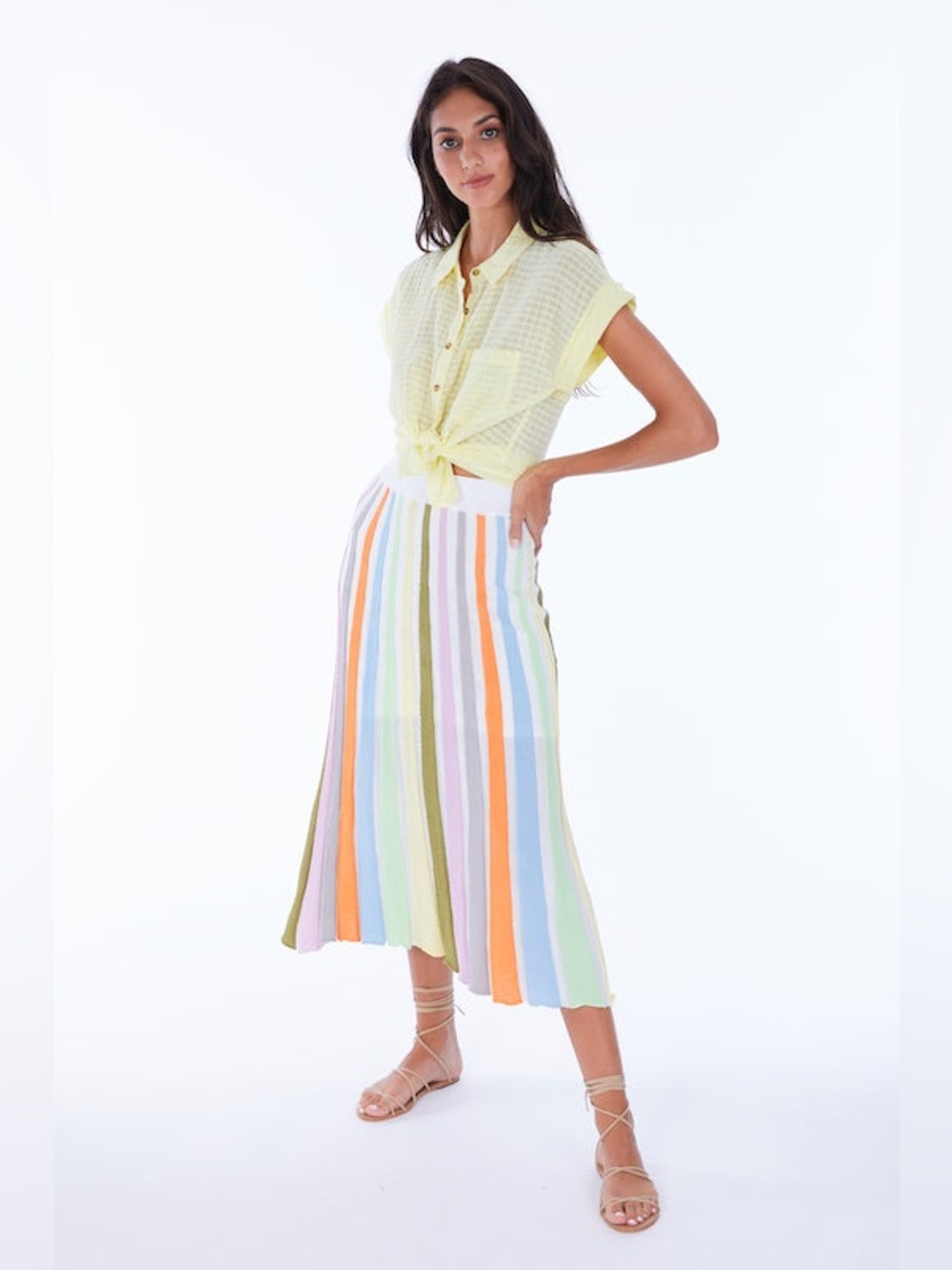 Allison New York Paneled Knit Mini Skirt